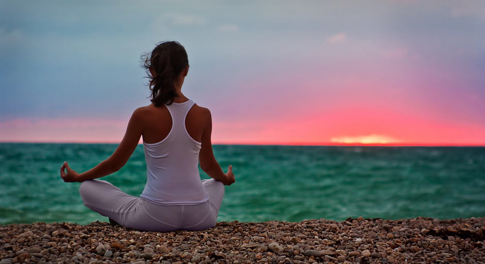 Lady meditating