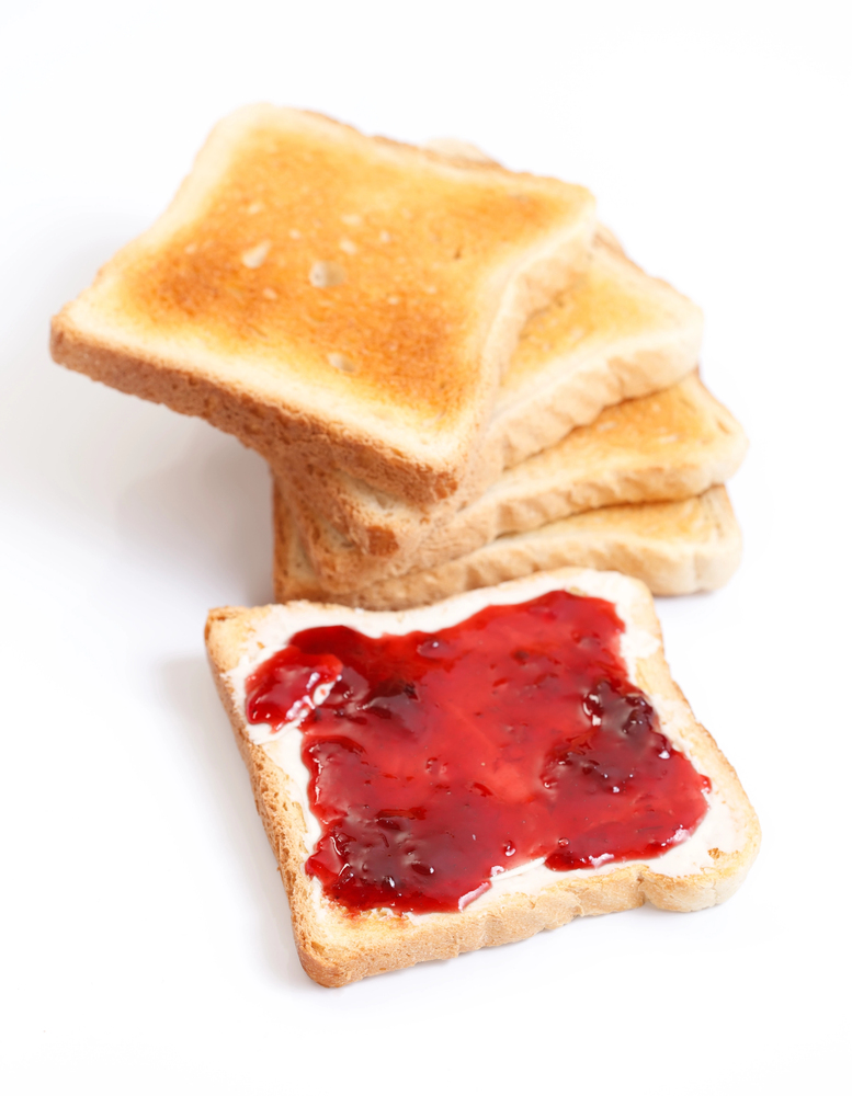 Toast topped off with jelly